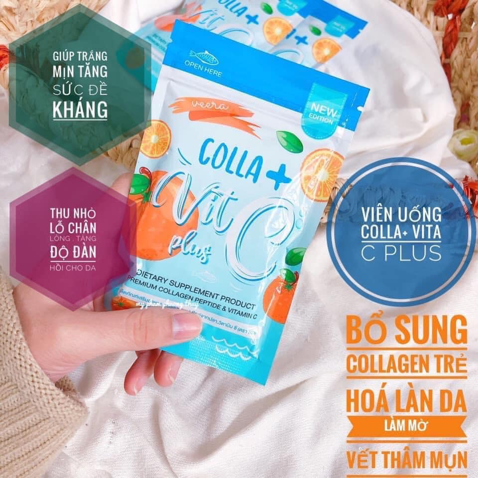 [HCM]Viên uống trắng da collagen COLLA VIT C PLUS THÁI LAN (gói 60 viên)