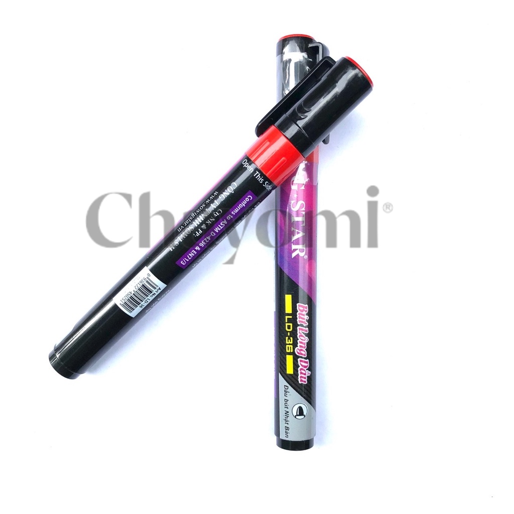 Hộp 10 Cây Viết Lông Dầu G-Star Ld-36 ( Màu Xanh, Đỏ, Đen )