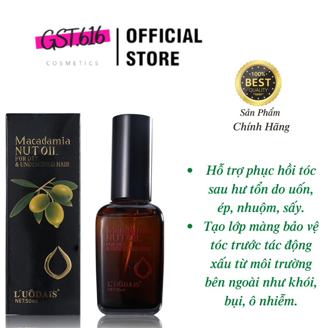 Tinh dầu dưỡng tóc bóng khỏe  MACADAMIA NUT OIL 50ML