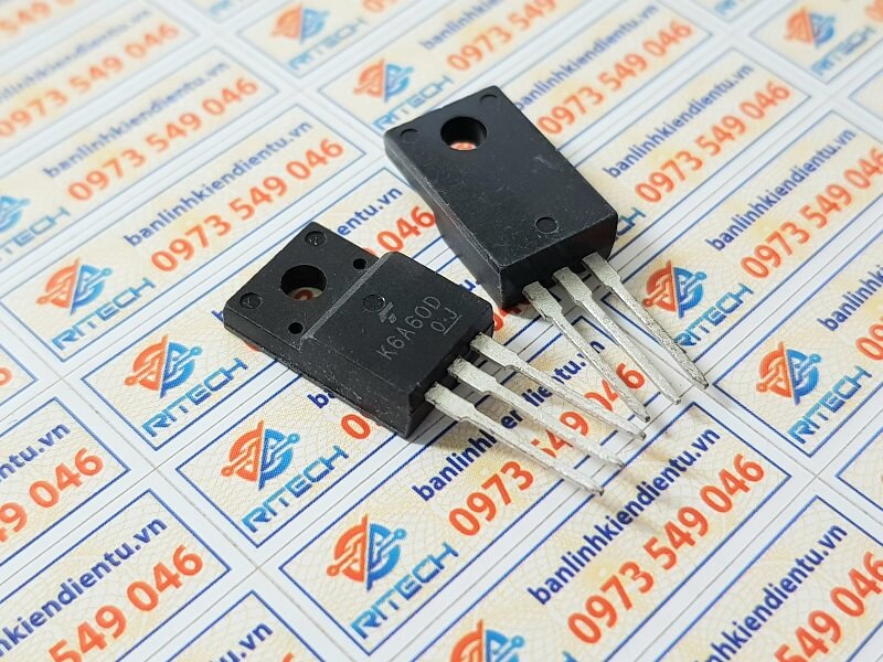 [Combo 5 chiếc] K6A60D, TK6A60D Mosfet kênh N 6A 600V TO-220F