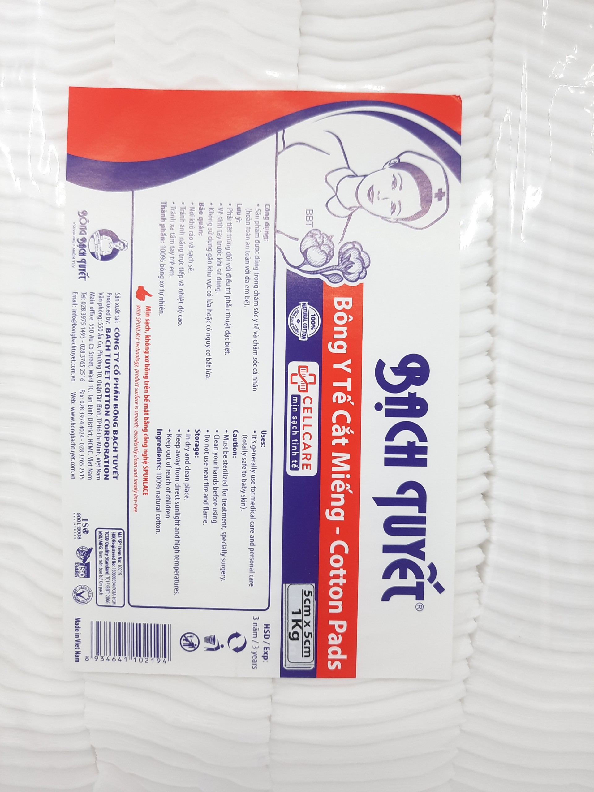 [HCM]BÔNG CẮT 5x5CM - 1KG BÔNG BẠCH TUYẾT