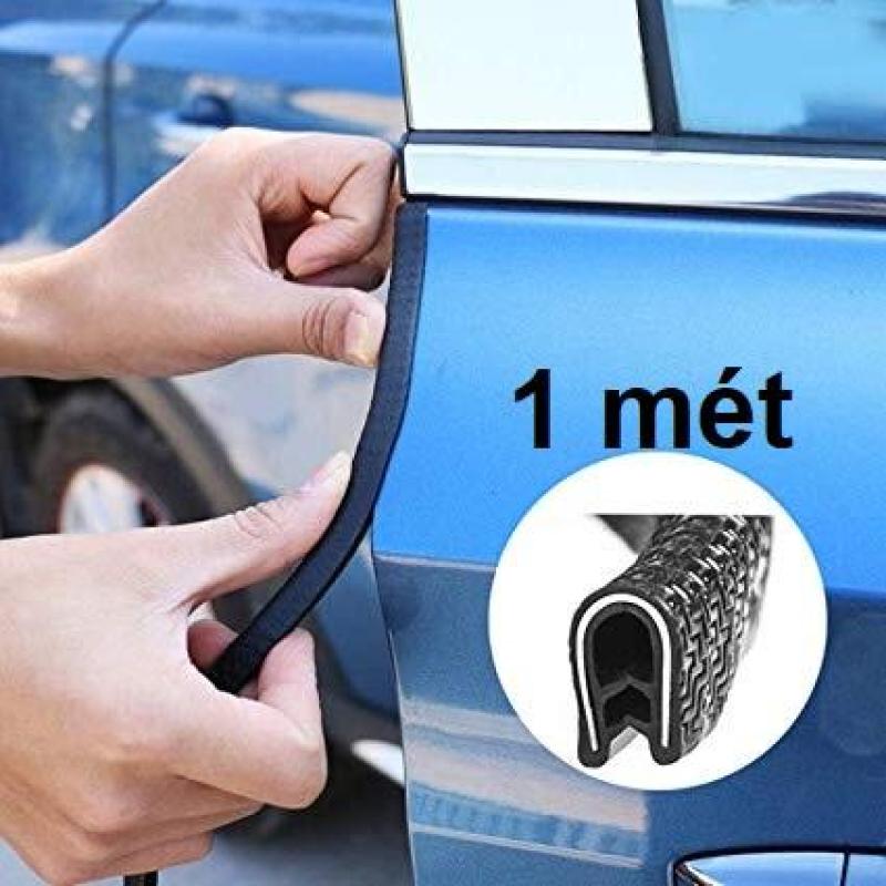 Gioăng chống va đập cửa xe hơi hình chữ U nẹp vào viền cửa (Màu đen) - 1 mét