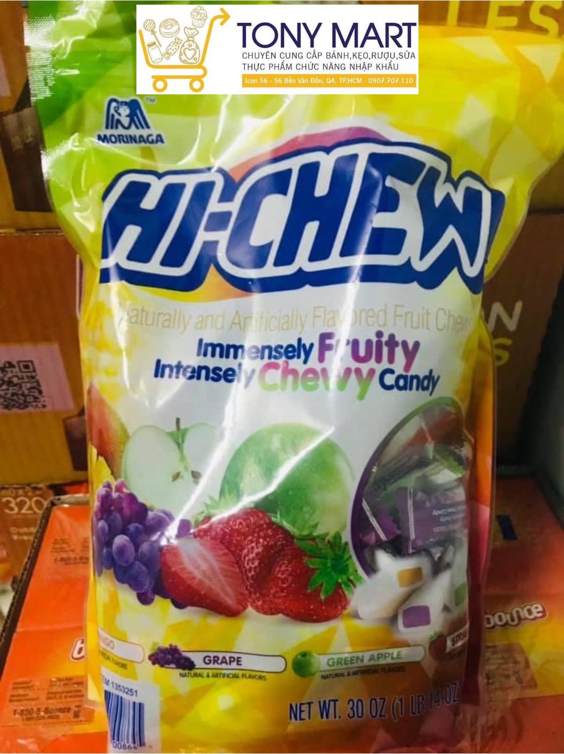 [HCM]KẸO MỀM NHÂN TRÁI CÂY TƯƠI MORINAGA HI-CHEW 850GR - USA