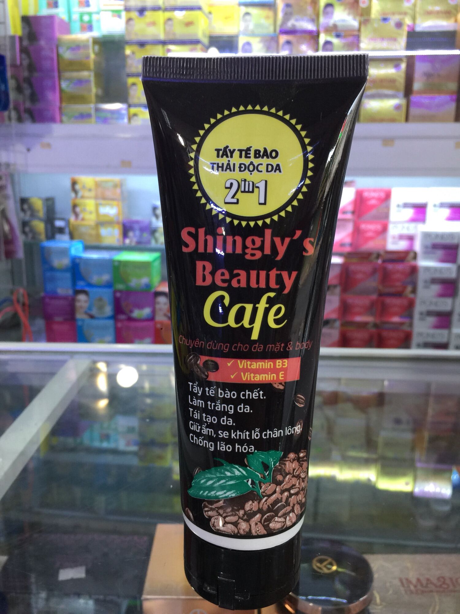 Tẩy tế bào da chết và thải độc da cà phê shingly’s 250ml