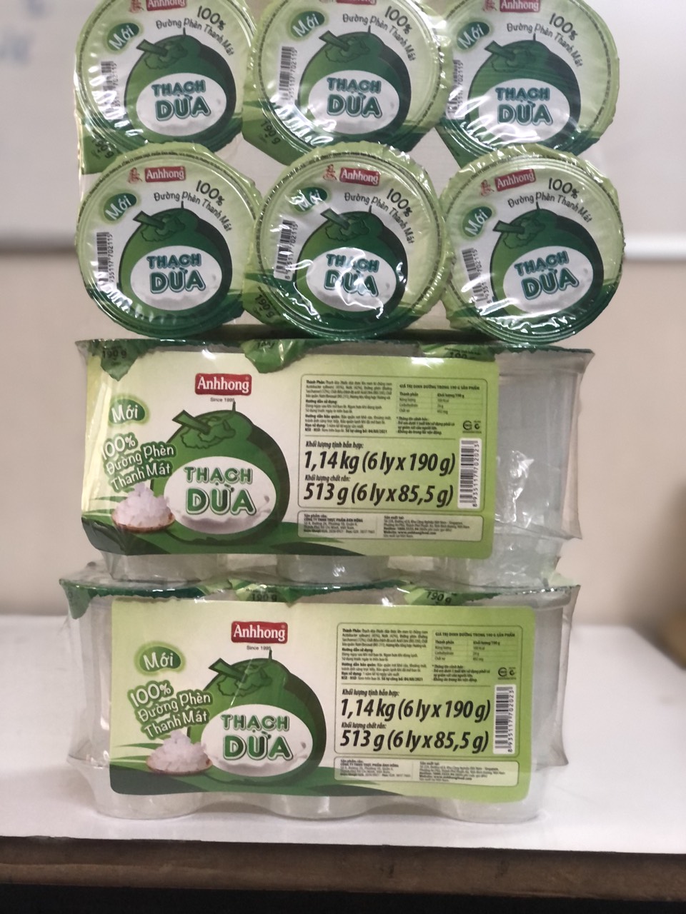 [HCM]THẠCH DỪA ÁNH HỒNG 190GR * 6 LY