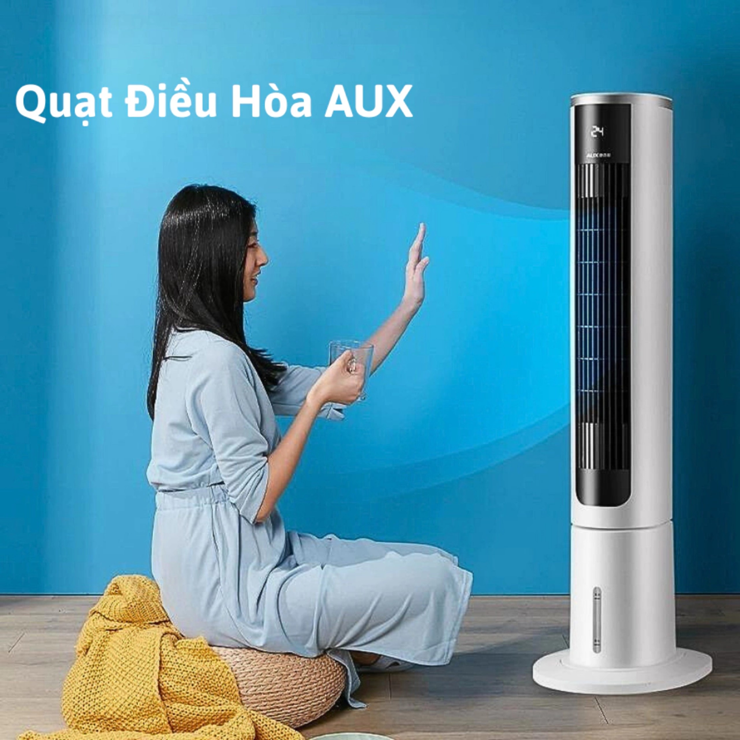 Quạt tháp AUX có điều khiển từ xa -  Quạt không cánh, quạt cây đứng