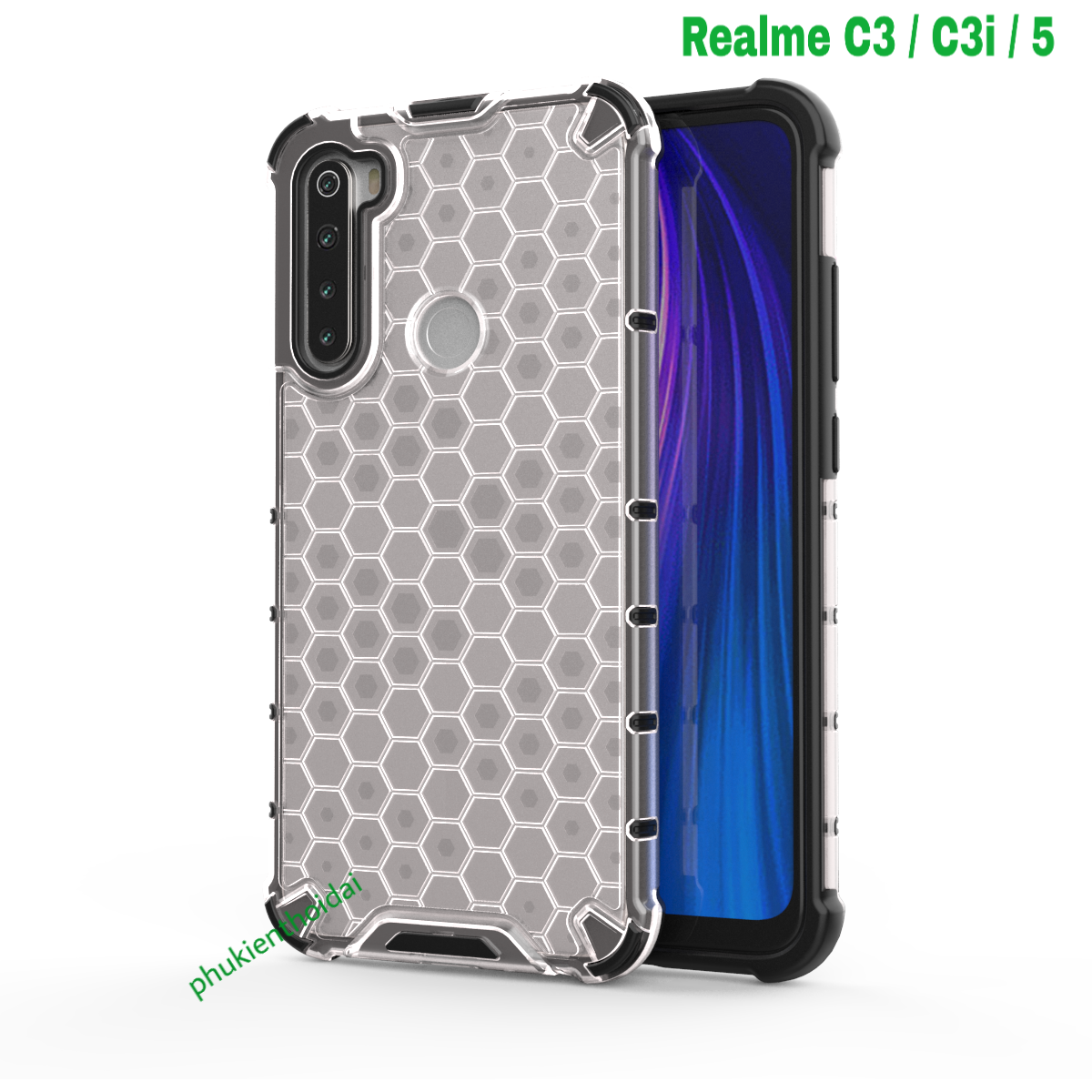 Ốp lưng Oppo Realme C3 / C3i / Realme 6i / Rrealme 5 dùng chung chống sốc vân tổ Ong kiểu dáng UAG cao cấp