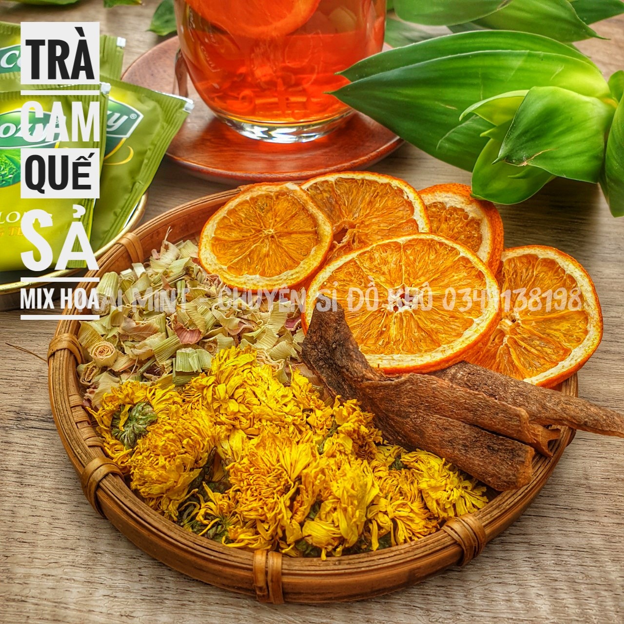 Trà Cam Quế Xả Mix Hoa - Hộp 10 Set