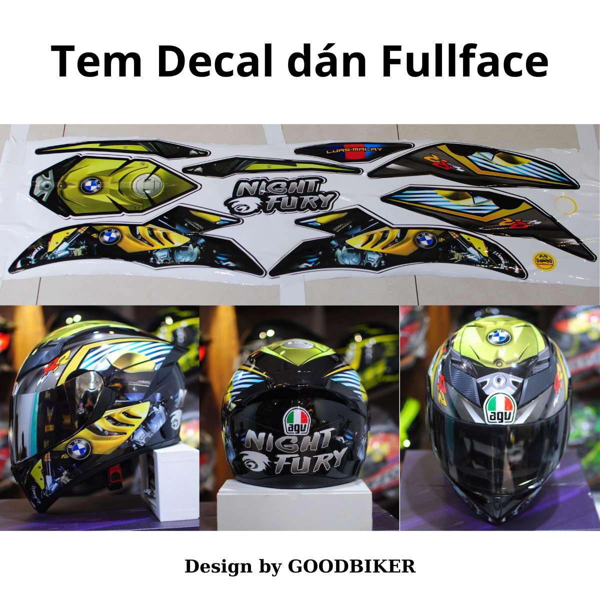 BMW full face decal sticker