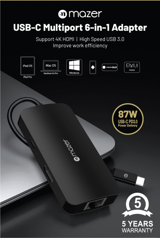 Bảng giá Cổng Chuyển Đổi Mazer USB-C 6-in-1 HUB Phong Vũ