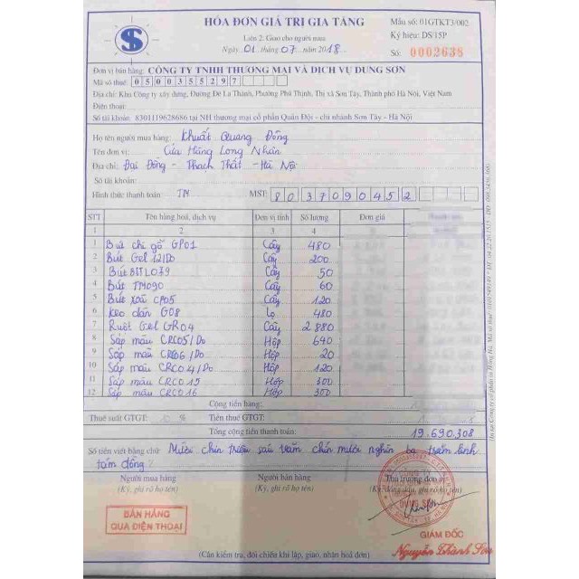 10 Bút Dạ Dầu Thiên Long Pm09