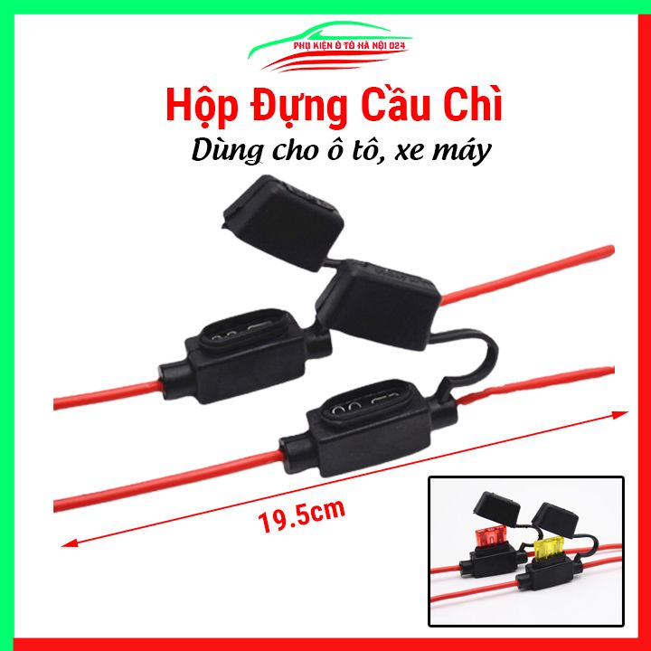 Hộp đựng cầu chì ô tô xe máy, đế gắn cầu chì nắp đậy cao su chống nước tốt