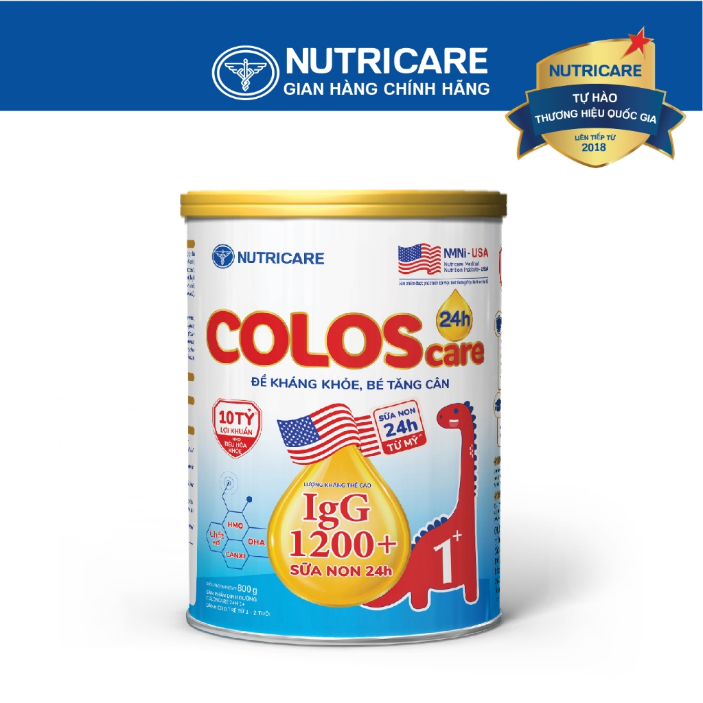 Sữa bột Nutricare ColosCare 24h 1+ 800g cho trẻ 1-2 tuổi