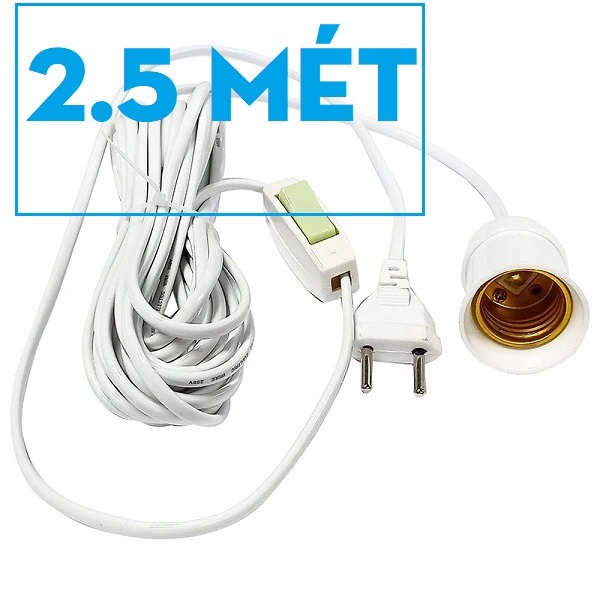 Đuôi Đèn Liền Dây Có Công Tắc Phích Cắm 2.5 mét
