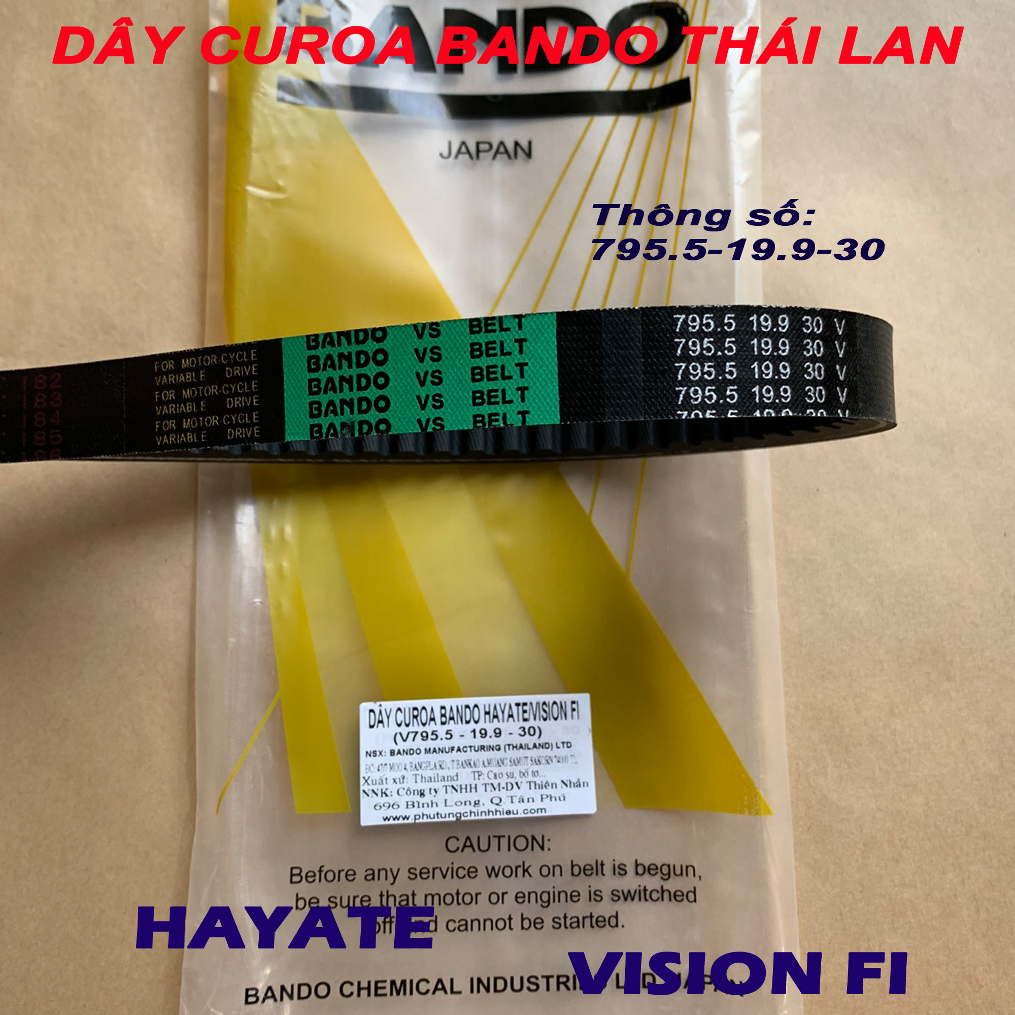 Dây curoa xe máy Honda Vision / Hayate - Thái Lan