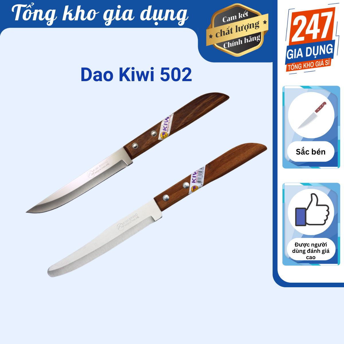 Dao kiwi thái lan 501 502-cán gỗ
