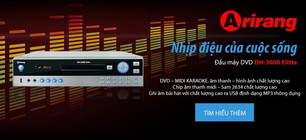 Đầu DVD Karaoke Arirang DH-3600 ELITE(tặng kèm đĩa v66 và list  nhạc)