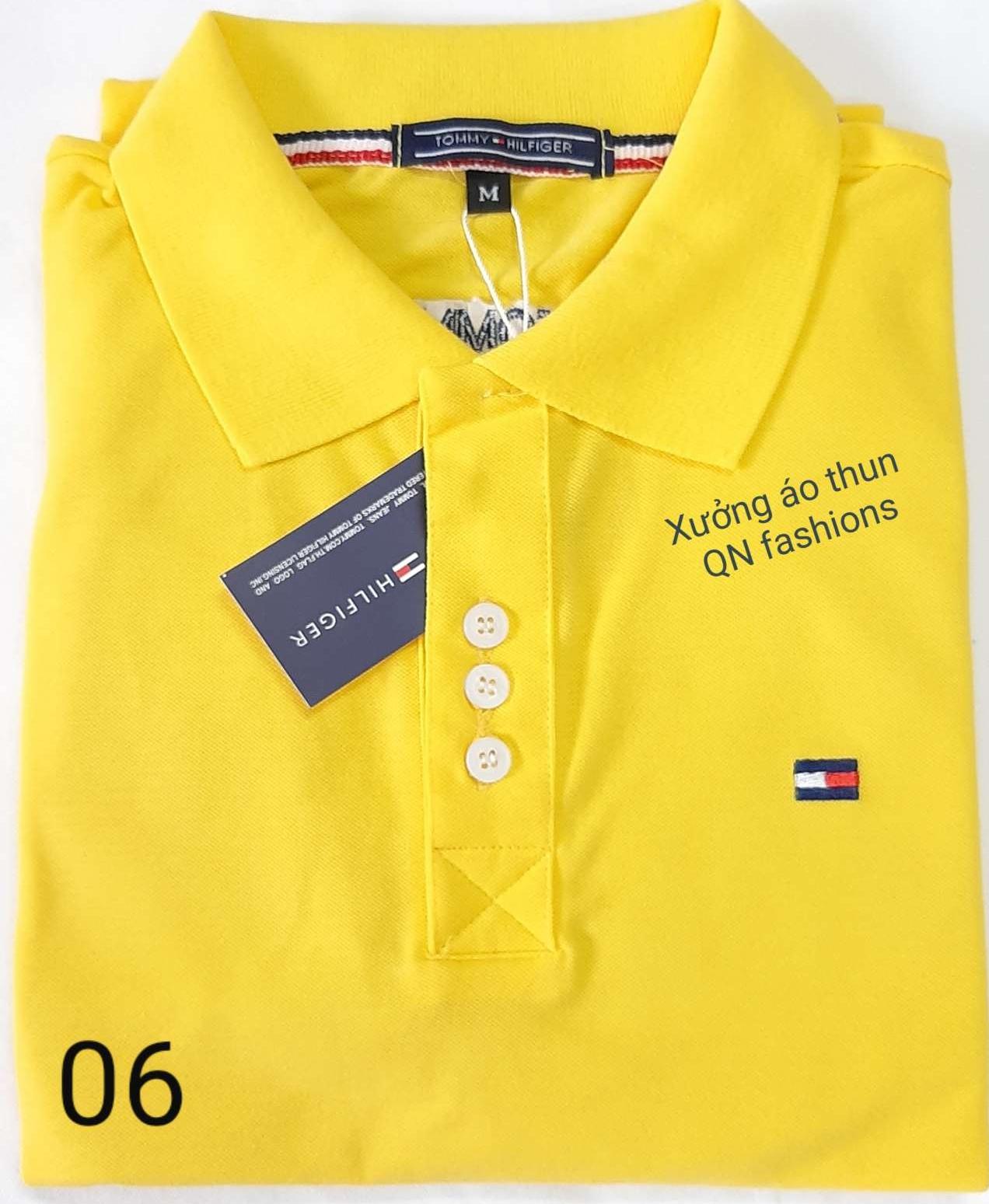 Áo thun Nam cổ bẻ màu VÀNG. Vải cá sấu 4 chiều