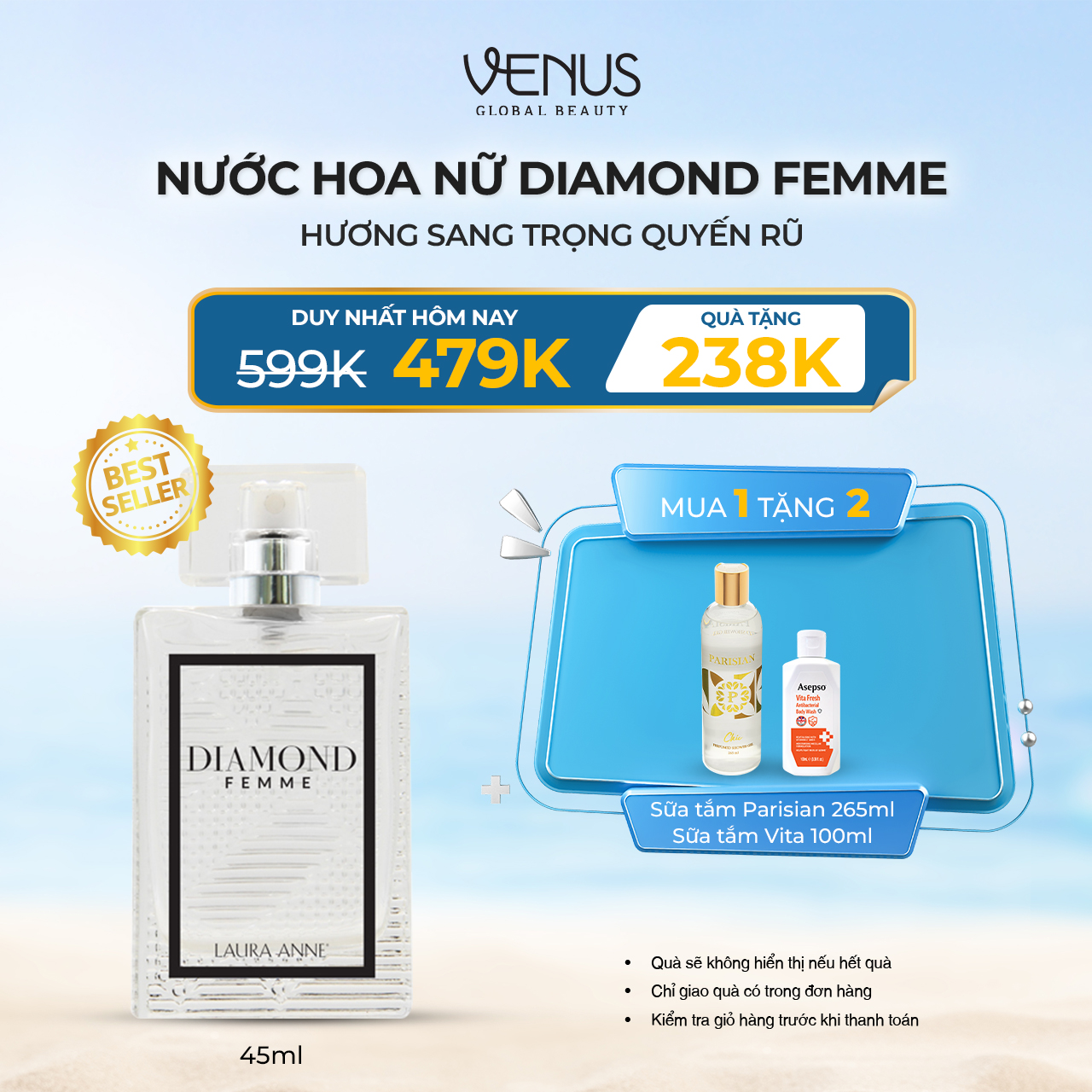 Nước hoa Nữ Diamond Femme 45ml