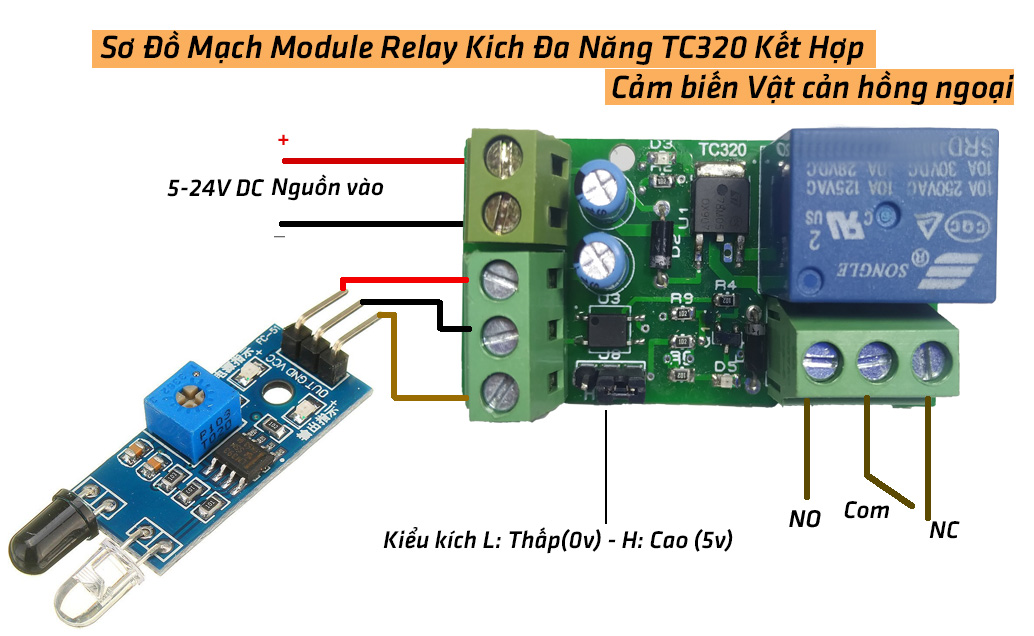 Module Relay Da Năng TC320 5V Đến 24VDC Kích High Low
