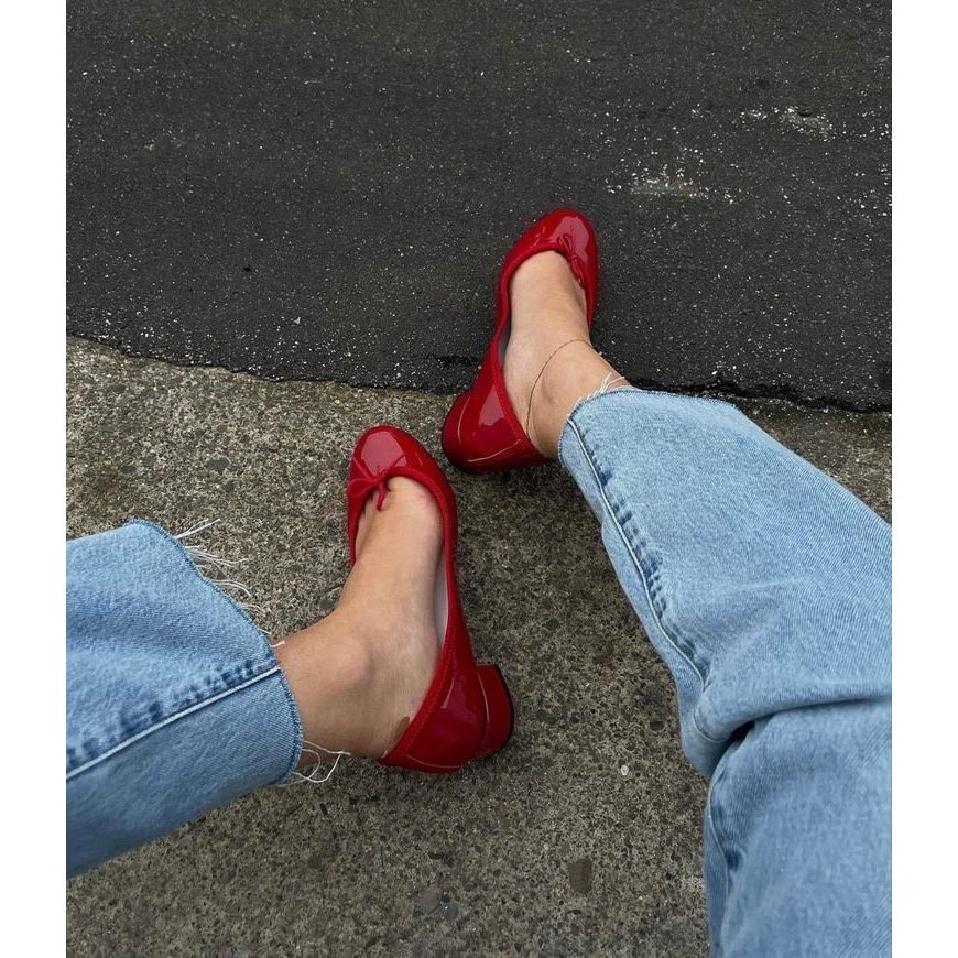 𝐁𝐥𝐚𝐮𝐞𝐁𝐥𝐮𝐦𝐞🦋 [form nhỏ tăng 1 size] 🍒 Cherry Ballet Pump gót 2.5cm🍒 Giày Ly Phạm có gót