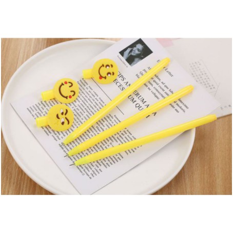 Combo 5 Bút Bi Nước Mặt Cười Cảm Xúc Silicon Cute