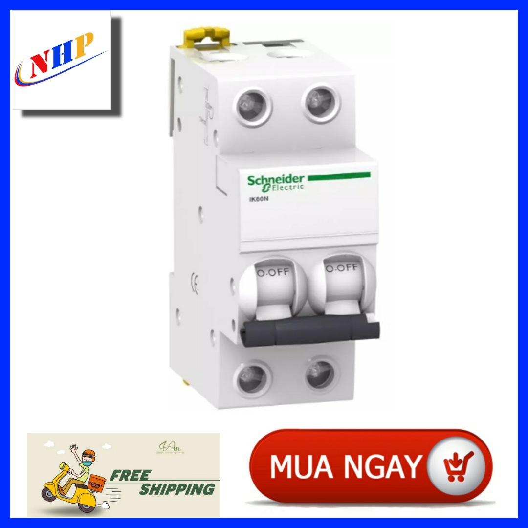 Cầu dao tự động đóng ngắt MCB 2 pha, 6kA, Schneider