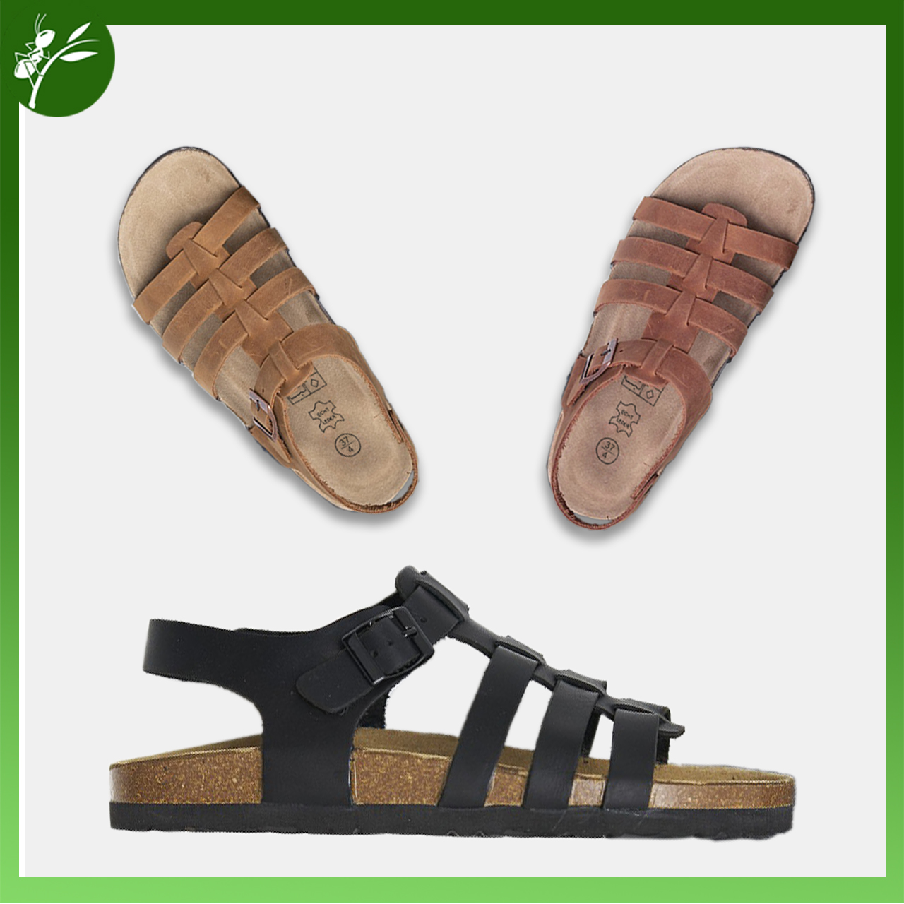 Giày sandal Nam Nữ Da thật quai rọ chiến binh (Size 35-45)