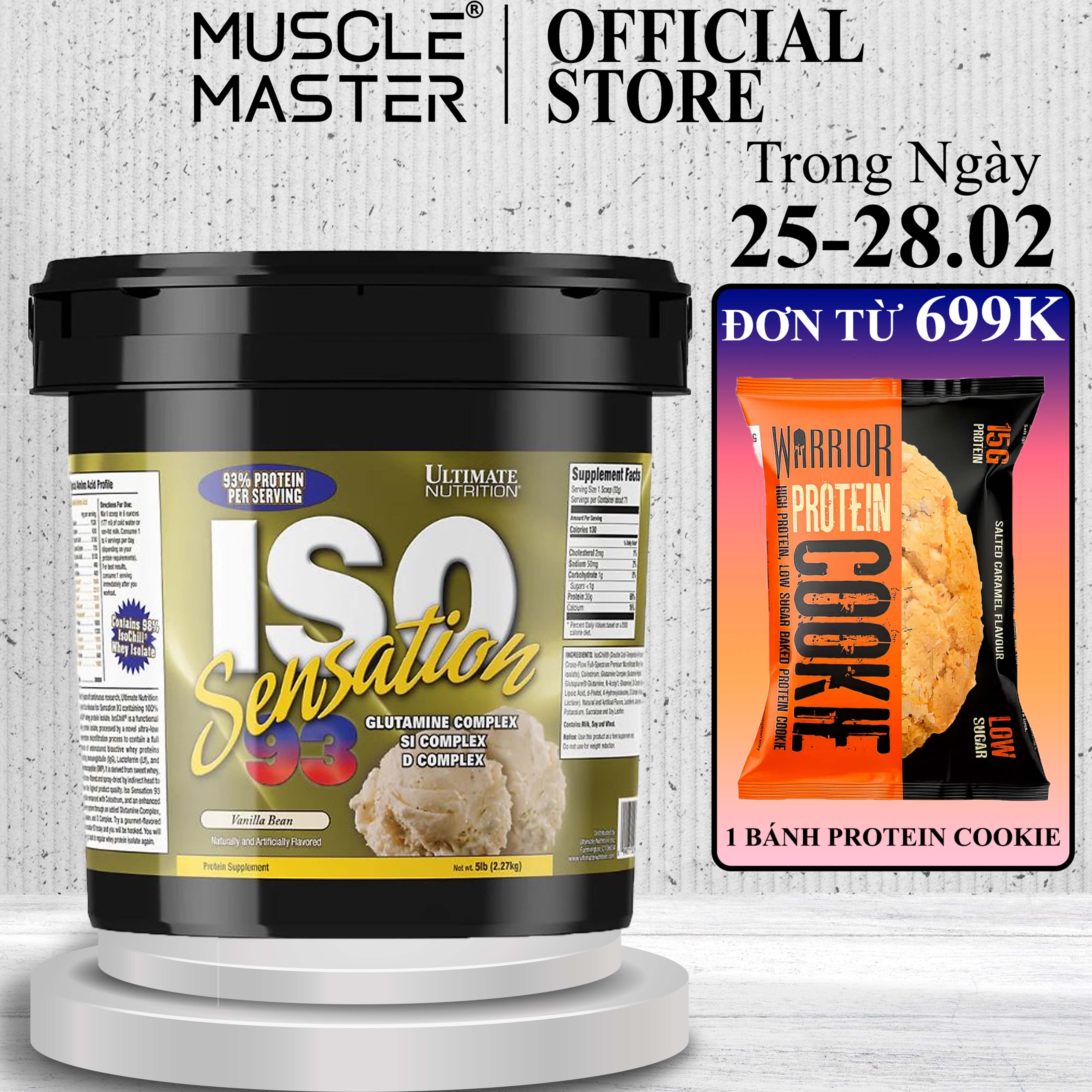 [TẶNG BÌNH] Thực Phẩm Tăng Cơ Nạc Iso Sensation 93 5lbs