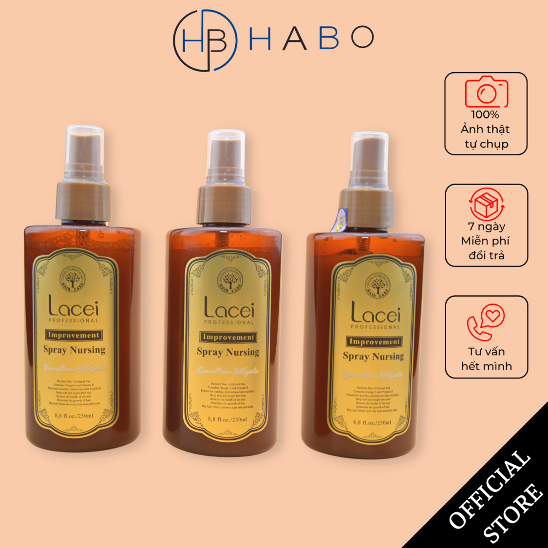 Nước xịt dưỡng tóc Lacei 250ml, sịt dưỡng tóc, chai xịt dưỡng tóc salon, nước dưỡng tóc, xịt dưỡng ẩm tóc, sữa dưỡng tóc