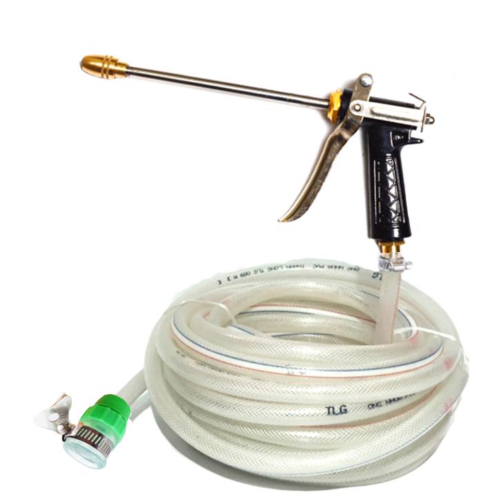 SIÊU HOT-Bộ dây và vòi rửa xe, tưới cây,vòi phun tưới cây, xịt rửa xe,Bộ dây và vòi xịt tăng áp lực nước 300% rửa xe tưới cây loạI 10m 318498 - dây trắng
