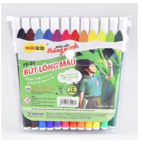 Vỉ Bút Lông 12 Màu Colokit | FP-01