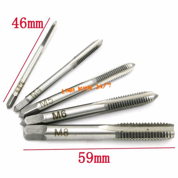 BỘ 5 MŨI TARO THẲNG TẠO REN M3-M8