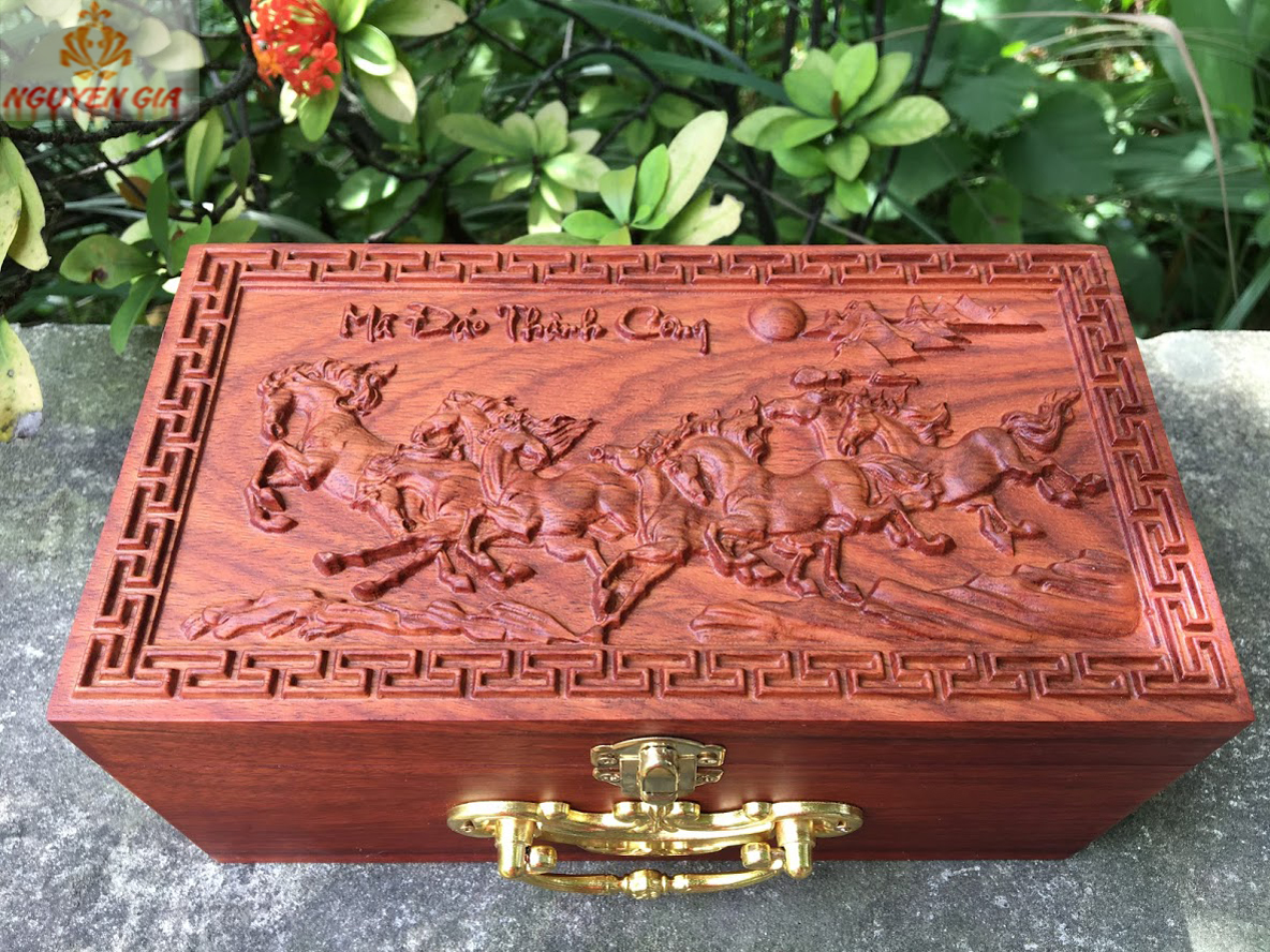 (Hàng có lỗi nhỏ thanh lý) Hộp đựng con dấu công ty bằng gỗ Hương mẫu Mã Đáo Thành Công trạm khắc sắc nét mang lại sự phát triển bền vững cho doanh nghiệp đựng dấu tến dấu tròn dấu mộc