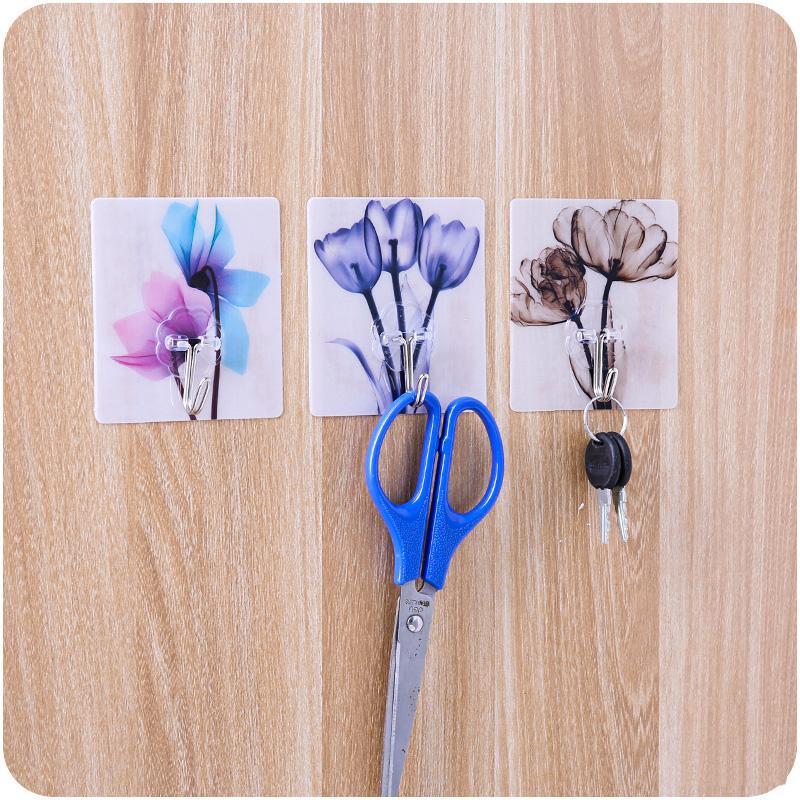 Bộ 5 móc treo dán tường họa tiết 3d siêu dính cao cấp