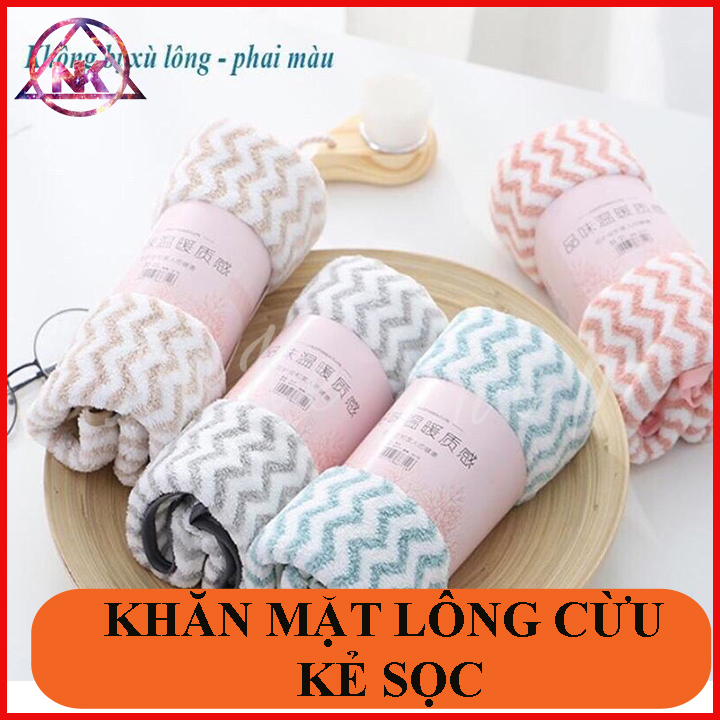 Khăn mặt lông cừu siêu mềm kích thước 30x50cm xuất hàn