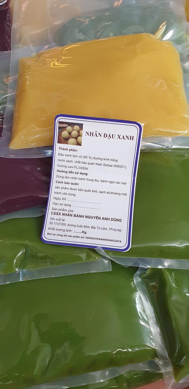 Nhân bánh trung thu đậu xanh lá dứa