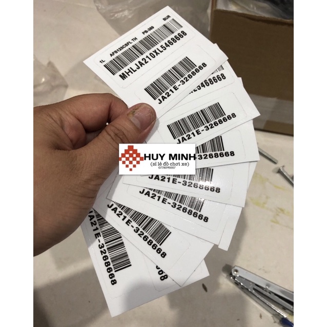 Tem mã vạch dán dè sau, tem QR xe wave 125i