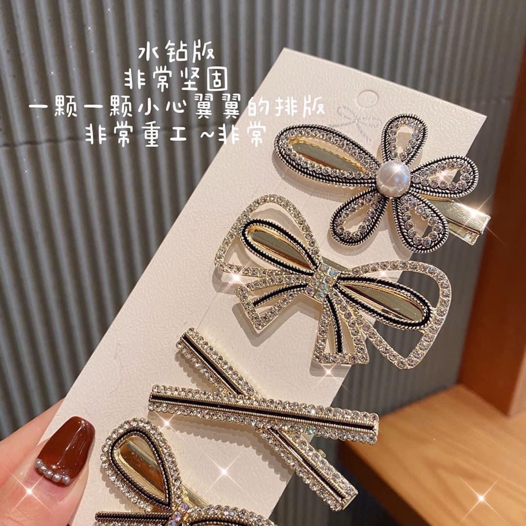 Sét kẹp tóc đính đá phong cách hàn quốc⭐sang chảnh⭐siêu xinh️️️