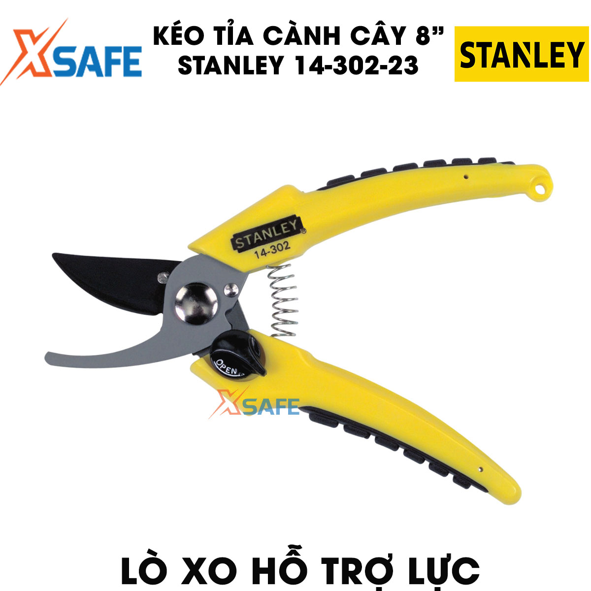 Scissors pruning shears bough 8 inch Stanley 14-302-23 200mm. Scissors pruning shears bough Stanley handy, blade carbon steel scissors sharp and tough, handle with spring power-assisted and plastic wrap light smoothness-distribution genuine xsafe
