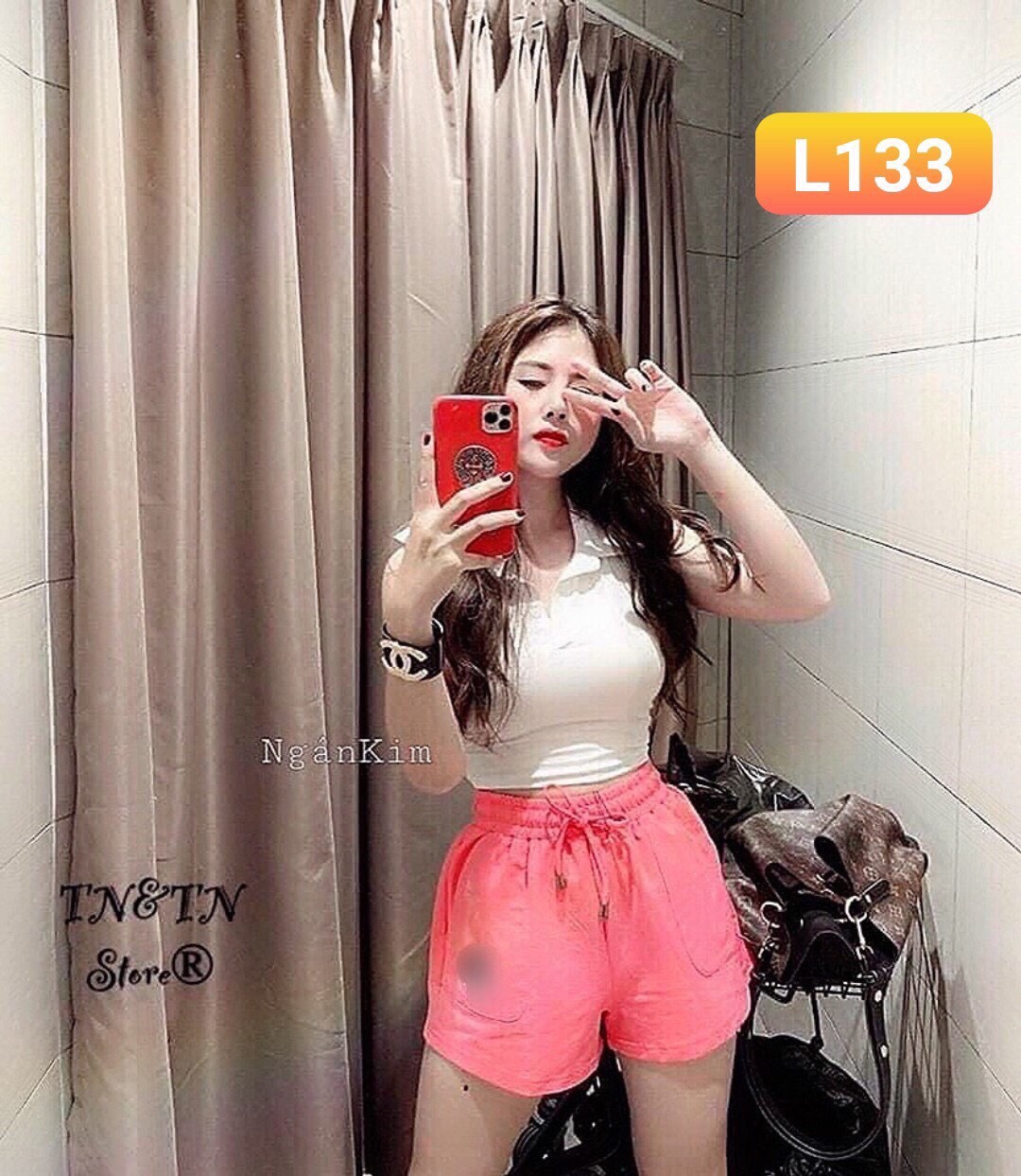 Áo nữ croptop cổ sơ mi sát nách-MTB