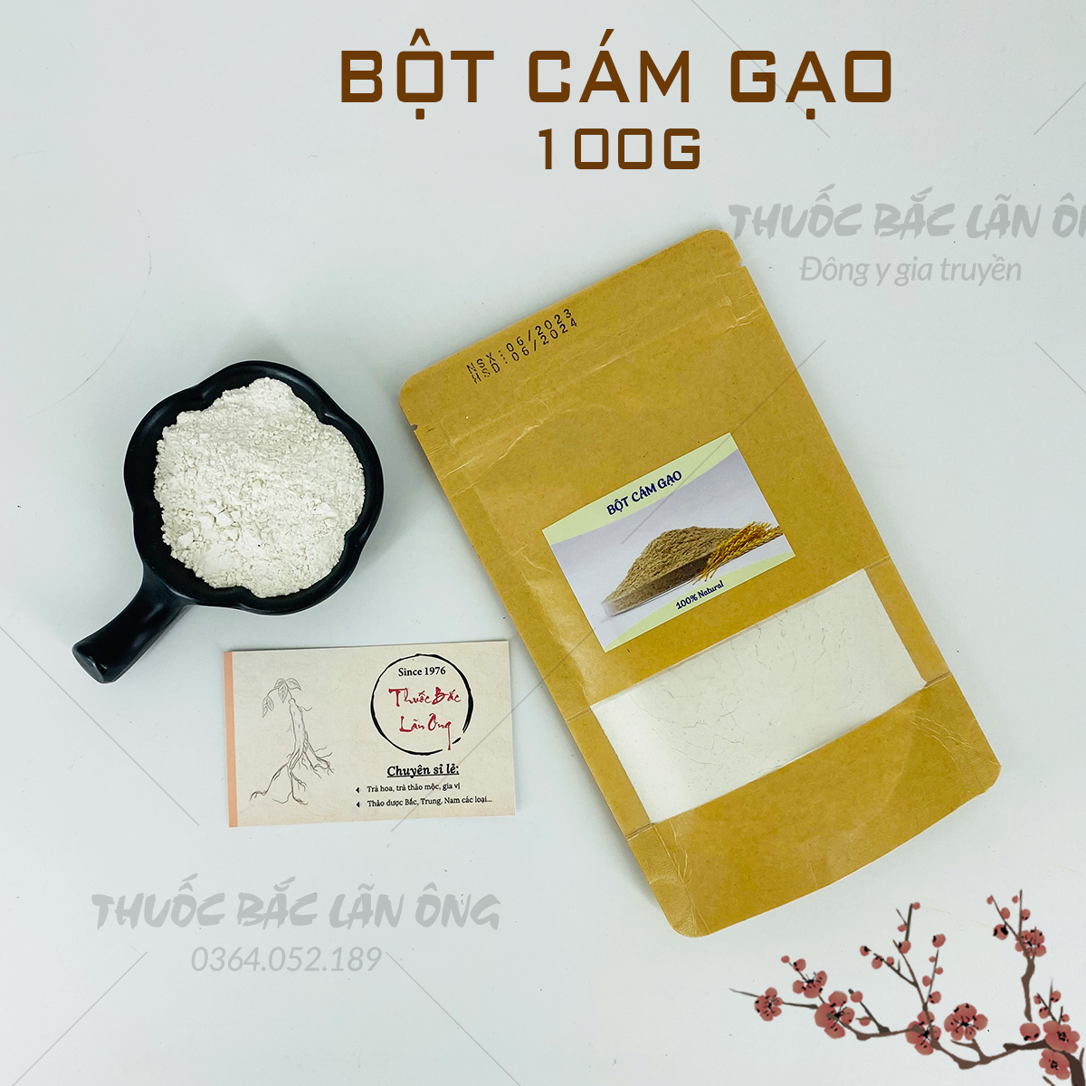 Bột cám gạo nguyên chất 100g