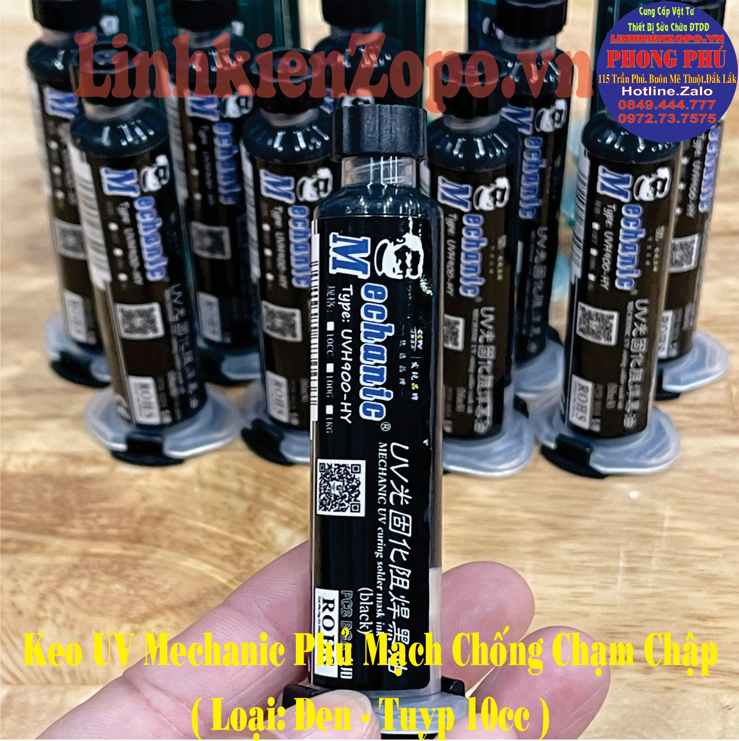 Keo UV Mechanic Phủ Mạch Chống Chập Chạm( Xanh - Trong - Đen )