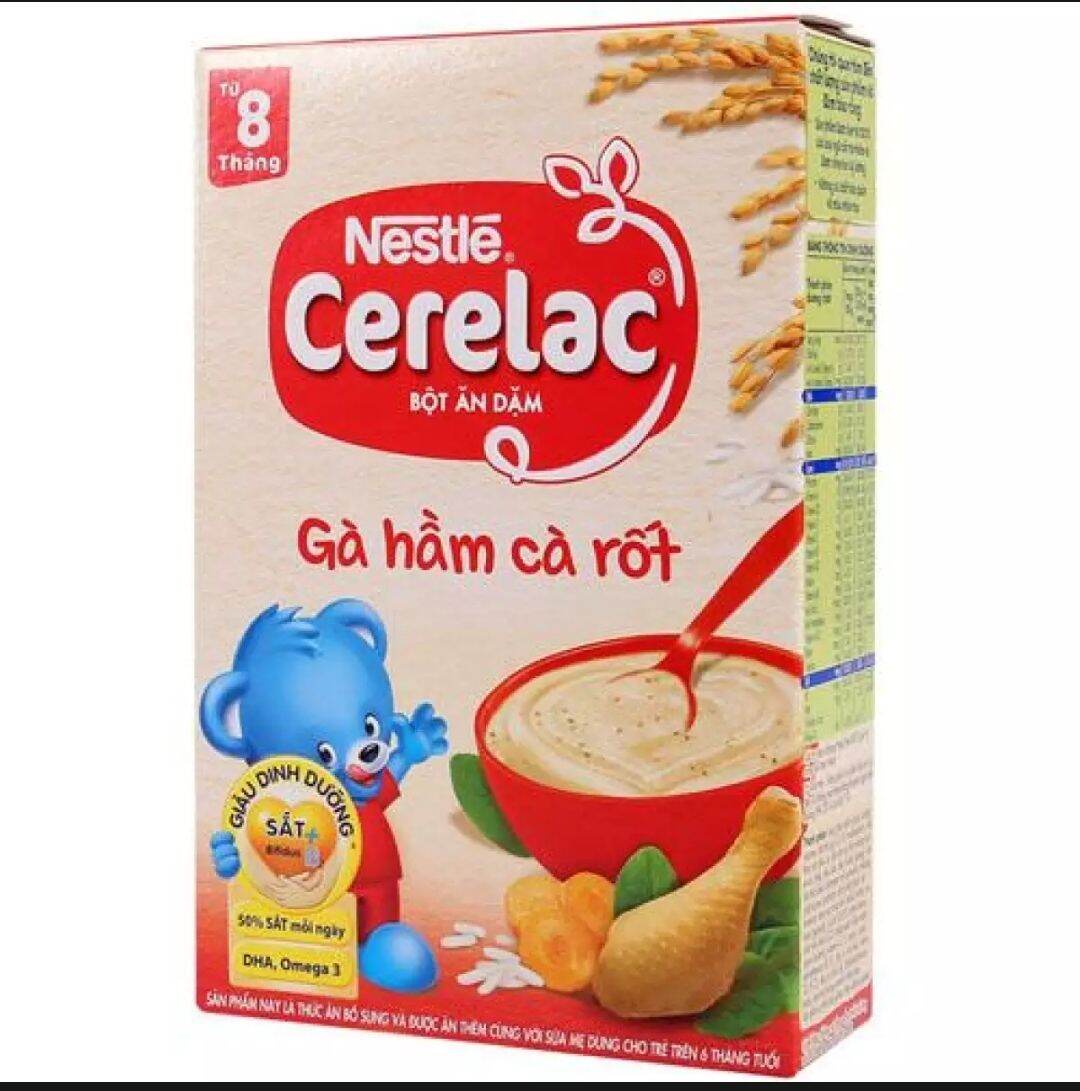 Bột ăn Nestle Cerelac Gà hầm cà rốt (hộp giấy 200g)