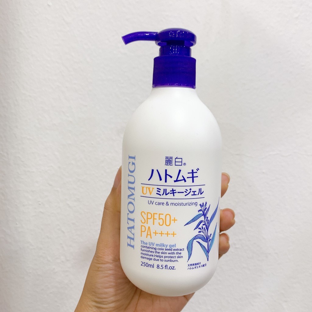 Sữa Dưỡng Thể Chống Nắng Reihaku Hatomugi SPF50+PA++++ UV Care  Moisturizing Milky Gel 250ml.