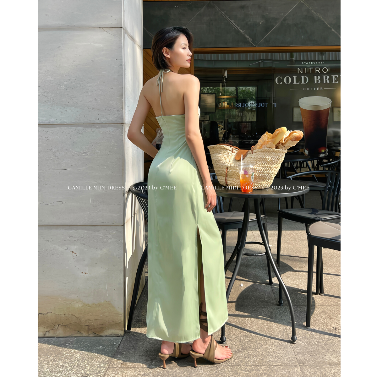 [CMEE] Đầm lụa cột dây Camille Midi Dress