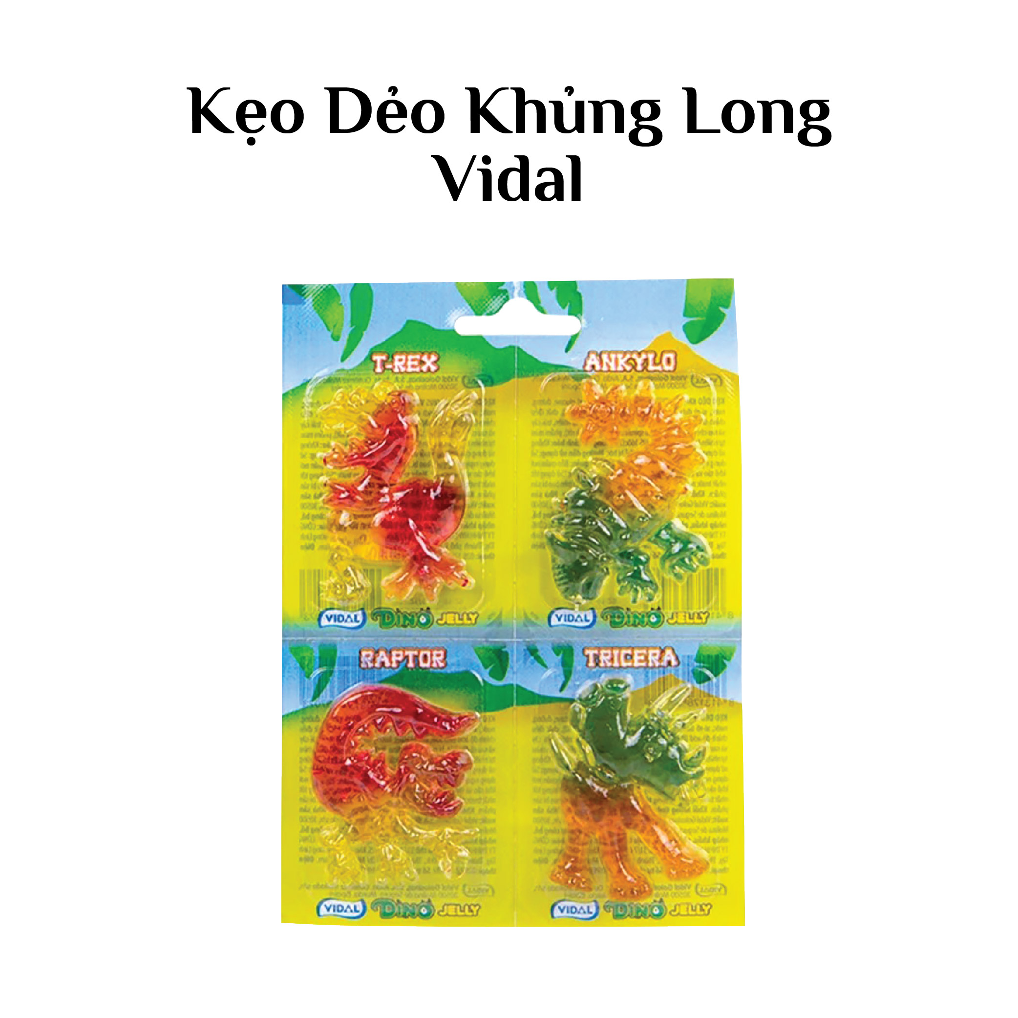 Kẹo Dẻo Khủng Long Vidal 4 x 11g