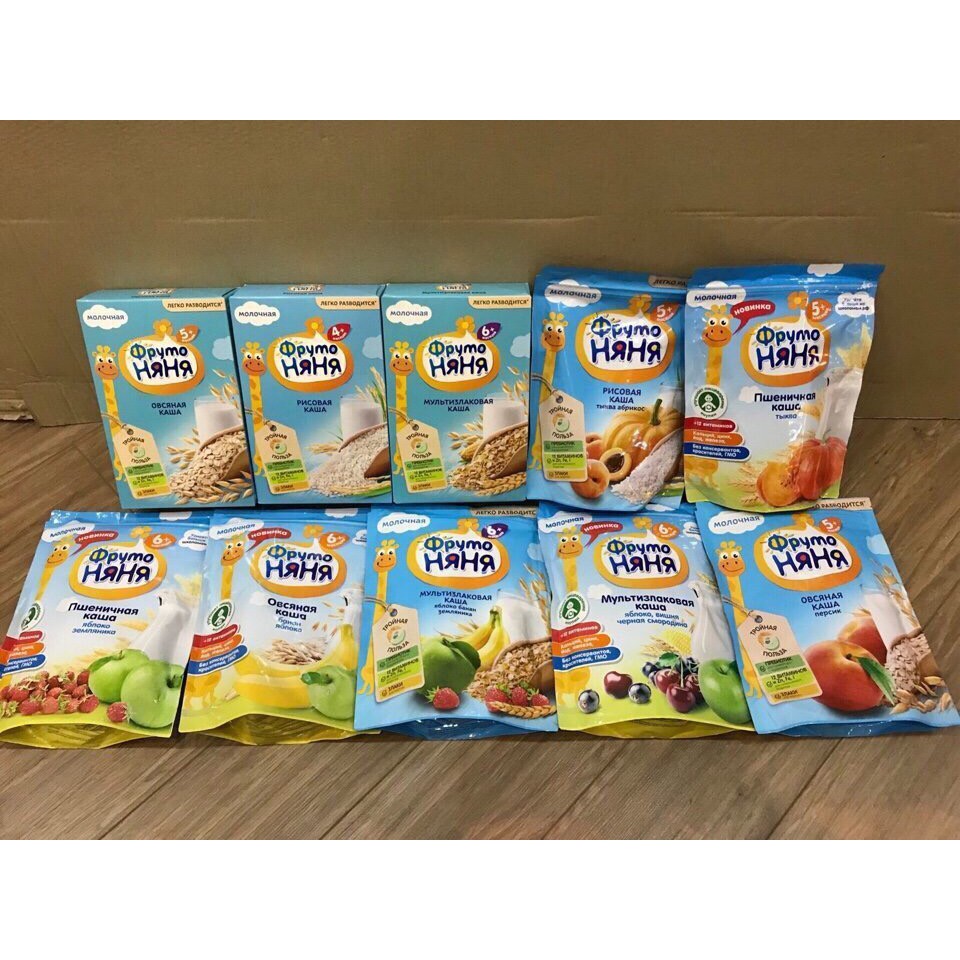 Bột ăn dặm Fruto Nga đủ vị cho bé từ 4m+