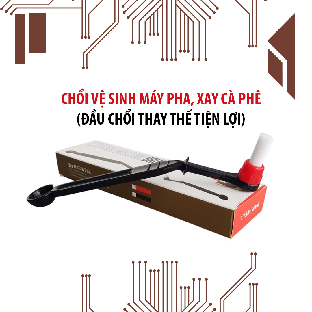 Chổi (Cọ) vệ sinh máy pha, máy xay cà phê, Đầu chổi thay thế