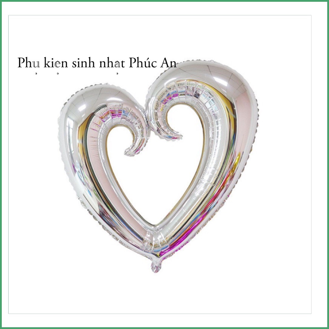 Bóng kiếng nhôm bóng tim 45cm - Bóng trang trí sinh nhật HPBD